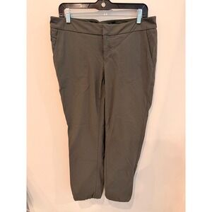 Athleta Olive Green Pants Sz 12P Cropped Stretch Travel EUC